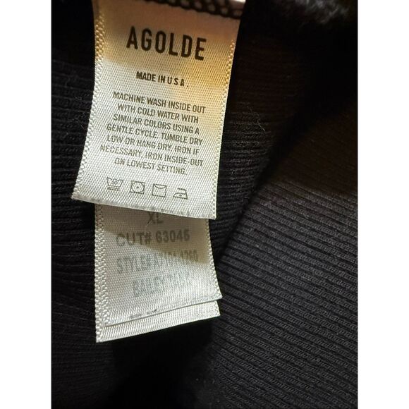 Agolde Women's Bailey Ribbed Knit Round Neck Racerback Tank Top Black Size XL - Picture 8 of 10